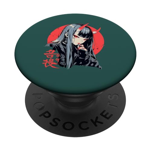 Goth Grunge Dämon Anime Girl Waifu Horror Alt-Ästhetik PopSockets mit austauschbarem PopGrip von Alternative Vaporwave Gothic Sad Alt Grunge Woman
