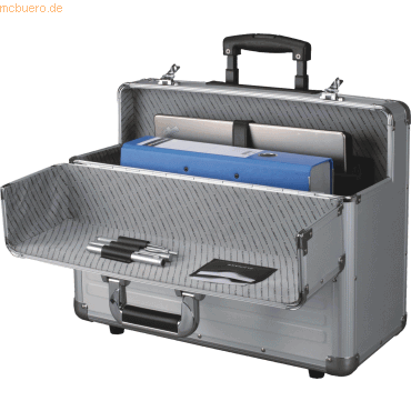 Alumaxx Alu-Pilotenkoffer 48x38x23 cm mit Trolleysystem silber Alumaxx Alu-Pilotenkoffer 48x38x23 cm mit Trolleysystem silber von Alumaxx