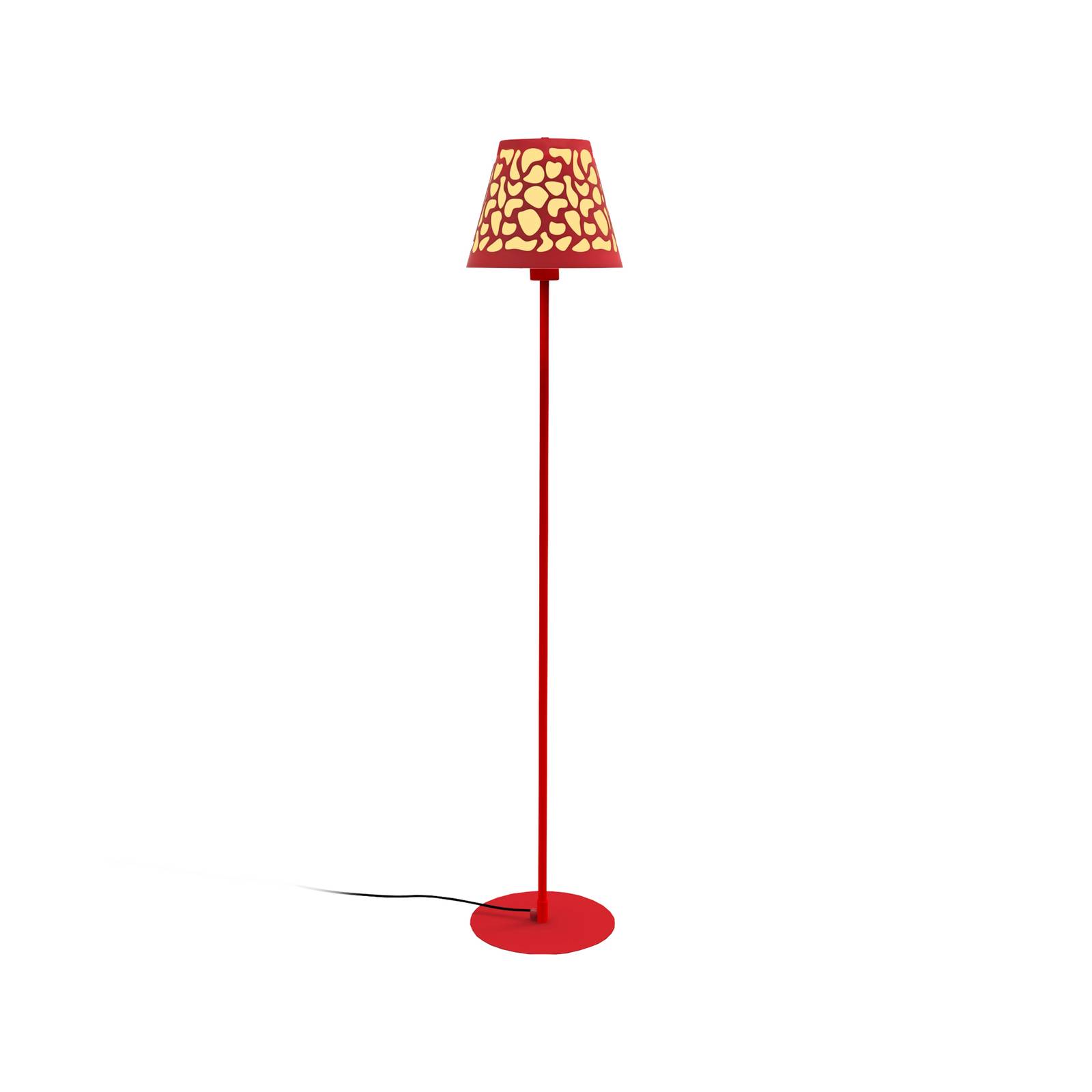 Aluminor Nihoa Stehlampe mit Lochmuster, rot/gelb von Aluminor