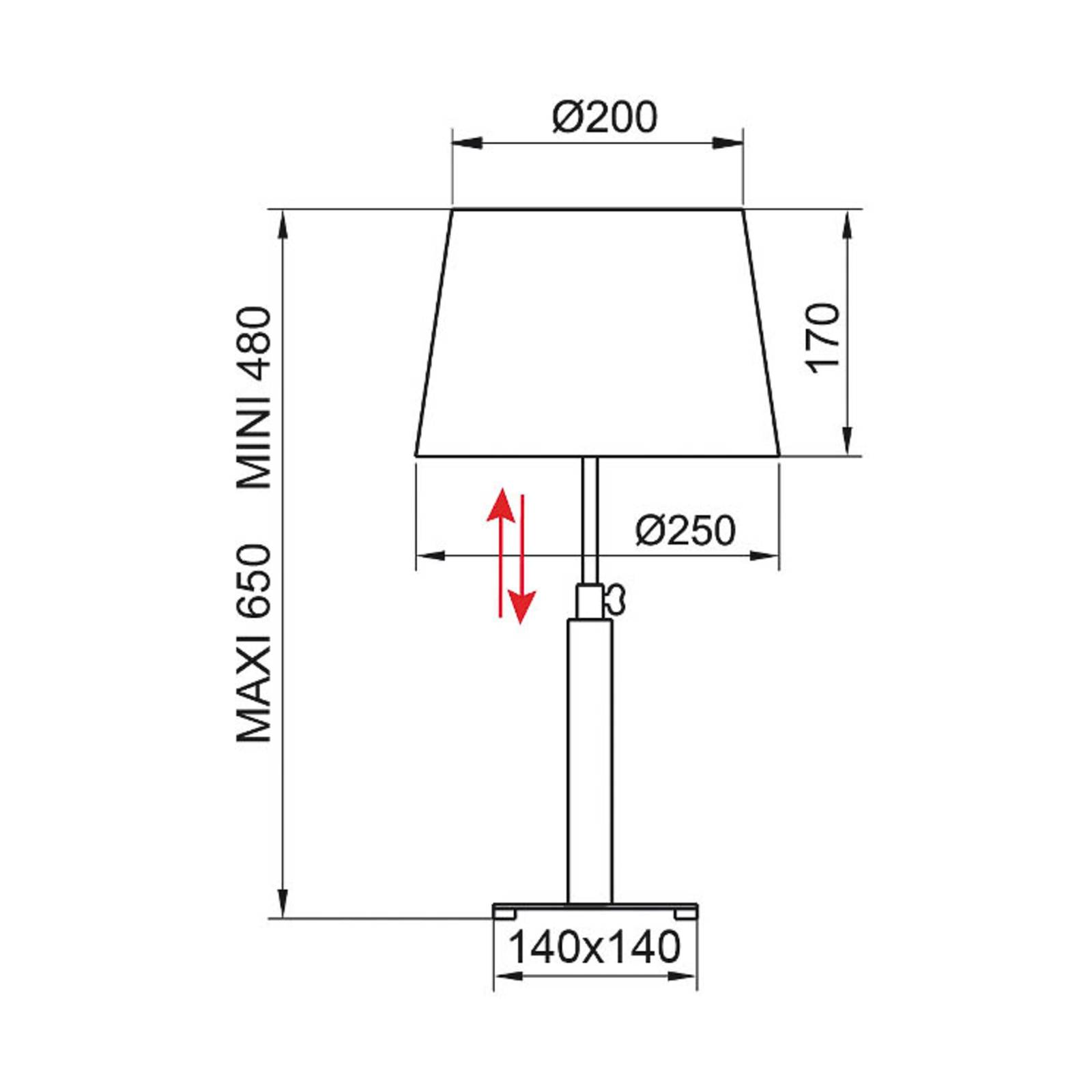 Aluminor Quatro Up Tischlampe ebenholz/chrom von Aluminor