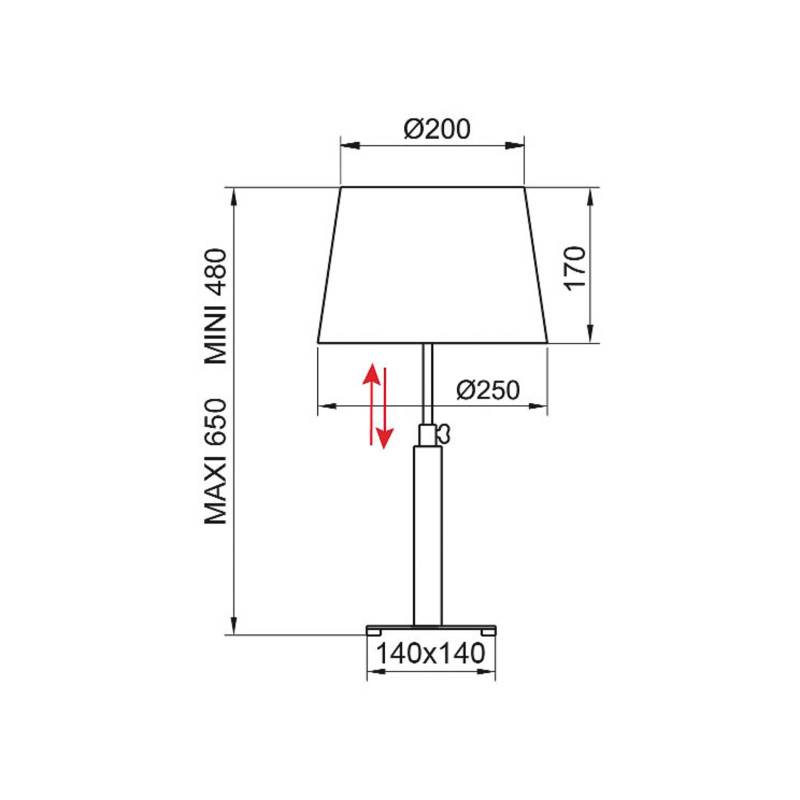 Aluminor Quatro Up Tischlampe eiche grau/chrom von Aluminor