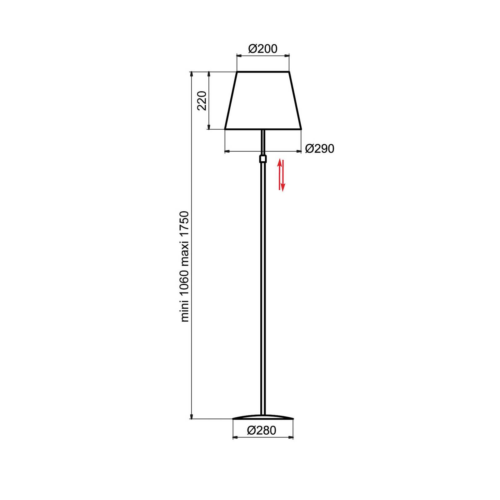 Aluminor Store Stehlampe, schwarz/schwarz von Aluminor