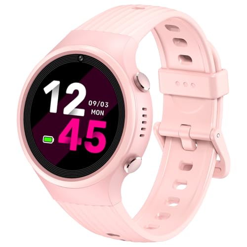 Alutoria 4G GPS Smartwatch für Kinder, Armbanduhr Kinder mit WiFi, Videoanrufen, SOS, Wasserdicht, Schulmodus, Wecker, Geschenke für Jungen und Mädchen im Alter von 4–12 Jahren, Helles rosa von Alutoria