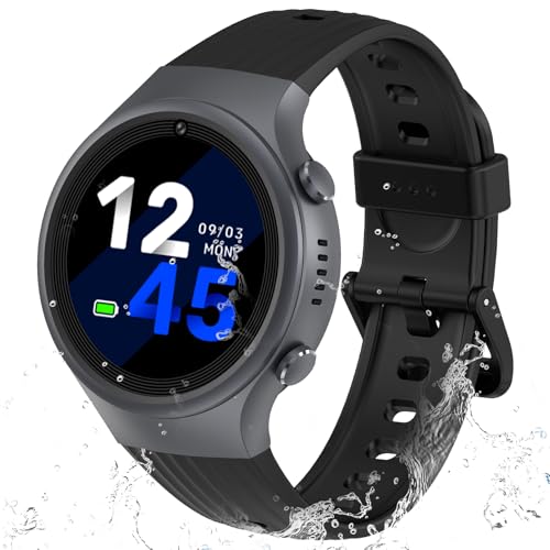 Alutoria 4G GPS Smartwatch für Kinder, Armbanduhr Kinder mit WiFi, Videoanrufen, SOS, Wasserdicht, Schulmodus, Wecker, Geschenke für Jungen und Mädchen im Alter von 4–12 Jahren, Helles schwarz von Alutoria