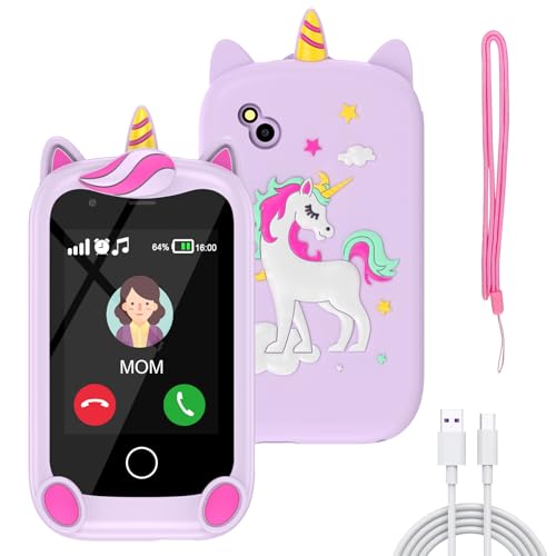Alutoria Kinder Handy, Mini-Telefon für Mädchen Jungen, 2.8 Zoll großer Touchscreen Smartphone Kinder 16 Spiele Anruf SOS Kamera Musik Schrittzähler Wecker, kindertelefon Jungen ab 4-9 Jahre (Lila) Alutoria Kinder Handy, Mini-Telefon für Mädchen Jungen, 2.8 Zoll großer Touchscreen Smartphone Kinder 16 Spiele Anruf SOS Kamera Musik Schrittzähler Wecker, kindertelefon Jungen ab 4-9 Jahre (Lila) von Alutoria