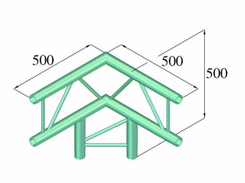 Alutruss BILOCK BQ2-PAL31V 2-Punkt Traverse 3-Weg-Ecke 90° von Alutruss