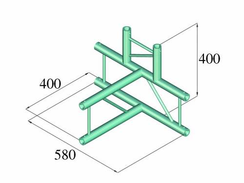 Alutruss DECOLOCK DQ2-PAT42V 2-Punkt Traverse 4-Weg-Ecke 90° von Alutruss