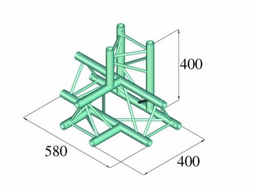 Alutruss DECOLOCK DQ3-PAT42 3-Punkt Traverse 4-Weg-Ecke 90° von Alutruss