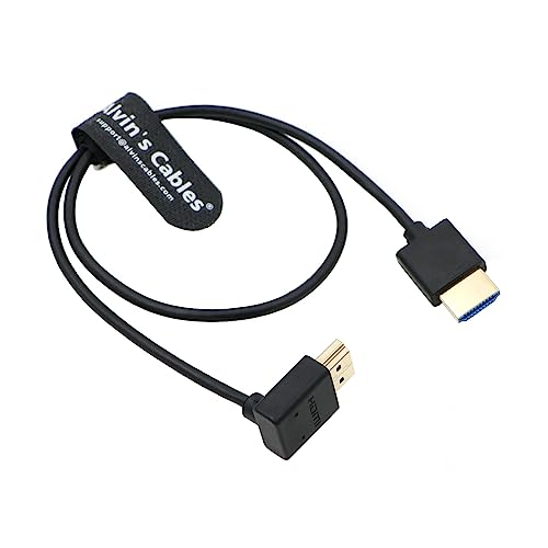 Alvin's Cables 8 K HDMI 2.1 Hochgeschwindigkeitskabel, dünn, HDMI gerade auf HDMI, aufwärtsgewinkelt, für Atomos Ninja V Monitor, Z CAM E2, für Sony FS5 | FS7| A7S3 Kameras 19,7 Zoll | 50 cm von Alvin's Cables