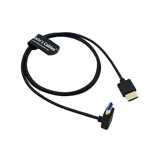 Alvin's Cables 8 K HDMI 2.1 Hochgeschwindigkeitskabel, dünn, HDMI gerade auf HDMI, nach oben gewinkelt, für Atomos Ninja V Monitor, Z CAM E2, für Sony FS5 | FS7| A7S3 Kameras 39,4 Zoll | 1 m von Alvin's Cables
