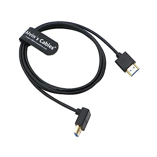 Alvin's Cables 8 K HDMI 2.1 Hochgeschwindigkeitskabel, dünn, HDMI gerade auf HDMI, nach oben gewinkelt, für Atomos Ninja V Monitor, Z CAM E2, für Sony FS5 | FS7 | A7S3 Kameras 6,6 ft | 2 m von Alvin's Cables