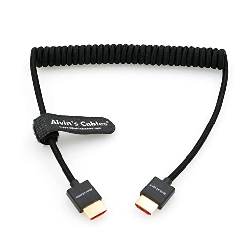 Alvin's Cables 8K 2.1 Full HDMI Geflochtenes Spiralkabel für Atomos Ninja-V 4K-60P Record von Z-CAM für Canon-C70, für Sony A7S3| A9| A74 von Alvin's Cables