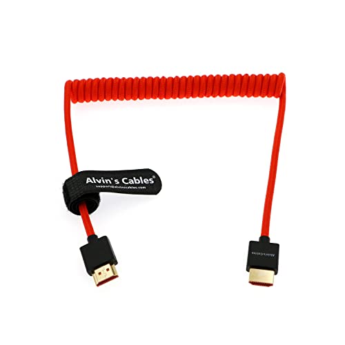 Alvin's Cables 8K 2.1 Full HDMI geflochtenes Spiralkabel für Atomos Ninja-V 4K-60P Record von Z-CAM für Canon-C70, für Sony A7S3, A9, A74 (18 bis 28 Zoll) von Alvin's Cables