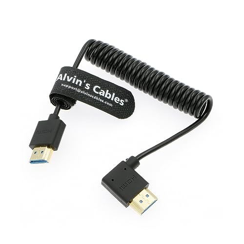 Alvin's Cables 8K 2.1 HDMI High Speed Spiralkabel weich HDMI Kabel für Atomos Ninja V, Portkeys BM5, für Feelworld Monitor, für Canon C300, Z CAM E2, für Sony FS5 | FS7| A7S3 Kameras von Alvin's Cables