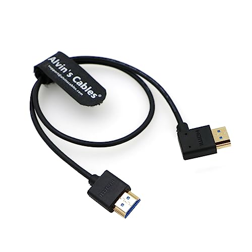 Alvin's Cables 8K 2.1 HDMI-Kabel High Speed für Atomos Ninja V Monitor, gerader nach linker Winkel, HDMI-Kabel für Z CAM E2, Sony FS5| FS7| A7S3 Kameras 50 cm von Alvin's Cables