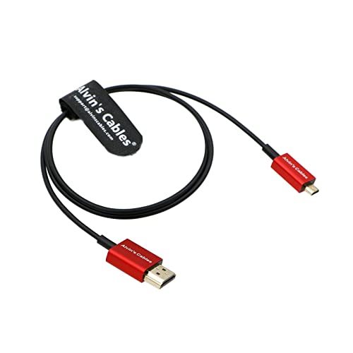 Alvin's Cables 8K 2.1 HDMI Kabel Micro-HDMI auf HDMI Kabel Ultradünn 48Gbps High-Speed ​​für Atomos-Ninja-V 4K-60P Aufnahme für Canon-R5C|R5|R6 für Sony a7R a7 IV Kameras 70cm/27.6inch von Alvin's Cables