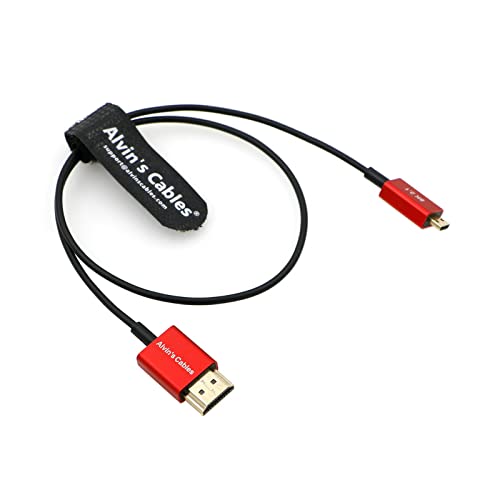 Alvin's Cables 8K 2.1 HDMI Kabel Micro-HDMI auf HDMI Kabel ultradünn 48Gbps High-Speed ​​für Atomos-Ninja-V 4K-60P Aufnahme für Canon-R5C|R5|R6 für Sony a7R a7 IV Kameras 45cm/18inch von Alvin's Cables