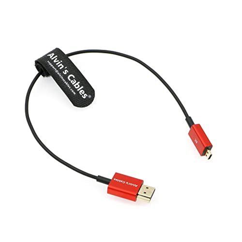 Alvin's Cables 8K 2.1 Micro-HDMI auf HDMI Kabel Ultradünn 48Gbps High Speed für Atomos-Ninja-V 4K-60P Record für Canon-R5C|R5|R6 für Sony a7R a7 IV Kameras von Alvin's Cables