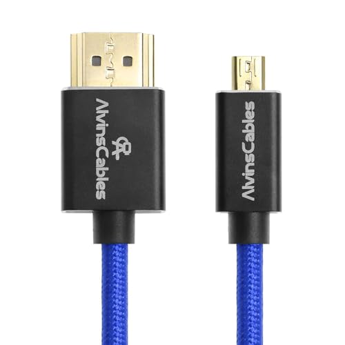 Alvin's Cables 8K 2.1 Micro HDMI zu HDMI Aufgerolltes Kabel für Atomos Ninja V, 8K@60Hz 4K@60Hz Hochgeschwindigkeits-HDMI-Kabel für Sony A7RIII A7II A7M3, für Fujifilm X-T4 X-T3, Blau geflochten Alvin's Cables 8K 2.1 Micro HDMI zu HDMI Aufgerolltes Kabel für Atomos Ninja V, 8K@60Hz 4K@60Hz Hochgeschwindigkeits-HDMI-Kabel für Sony A7RIII A7II A7M3, für Fujifilm X-T4 X-T3, Blau geflochten von Alvin's Cables