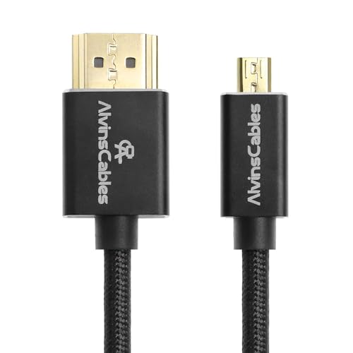 Alvin's Cables 8K 2.1 Micro HDMI zu HDMI Aufgerolltes Kabel für Atomos Ninja V, 8K@60Hz 4K@60Hz Hochgeschwindigkeits-HDMI-Kabel für Sony A7RIII A7II A7M3, für Fujifilm X-T4 X-T3, Schwarz geflochten Alvin's Cables 8K 2.1 Micro HDMI zu HDMI Aufgerolltes Kabel für Atomos Ninja V, 8K@60Hz 4K@60Hz Hochgeschwindigkeits-HDMI-Kabel für Sony A7RIII A7II A7M3, für Fujifilm X-T4 X-T3, Schwarz geflochten von Alvin's Cables