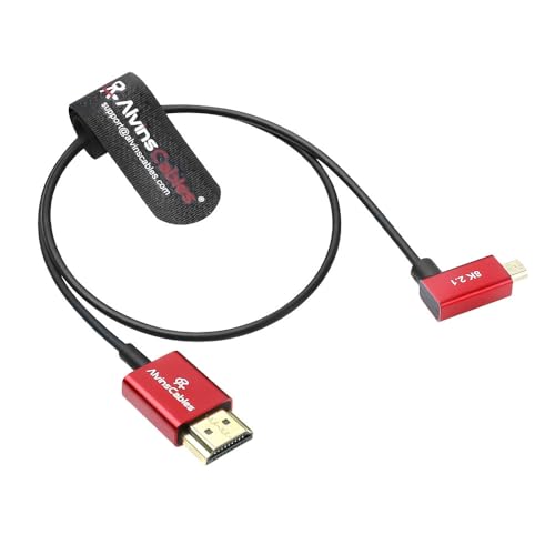 Alvin's Cables 8K 2.1 Ultradünnes linkswinkliges Micro-HDMI-zu-HDMI-Kabel für Atomos Ninja V, 8K@60Hz 4K@120Hz High-Speed-HDMI-Kabel für Sony A7RIII A7II A7M3, für Canon R5 M6, 45 cm Alvin's Cables 8K 2.1 Ultradünnes linkswinkliges Micro-HDMI-zu-HDMI-Kabel für Atomos Ninja V, 8K@60Hz 4K@120Hz High-Speed-HDMI-Kabel für Sony A7RIII A7II A7M3, für Canon R5 M6, 45 cm von Alvin's Cables