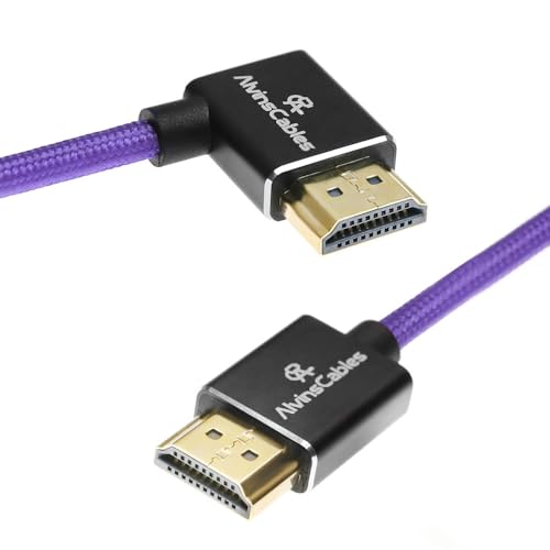 Alvin's Cables 8K HDMI 2.1 Hochgeschwindigkeitskabel 8K@60Hz 4K@120Hz geflochtenes Spiralkabel für Atomos Ninja, für Feelworld, für Sony FS5 FS7 FX9, BMPCC, für Canon C300 C500, rechtwinkliges Lila Alvin's Cables 8K HDMI 2.1 Hochgeschwindigkeitskabel 8K@60Hz 4K@120Hz geflochtenes Spiralkabel für Atomos Ninja, für Feelworld, für Sony FS5 FS7 FX9, BMPCC, für Canon C300 C500, rechtwinkliges Lila von Alvin's Cables