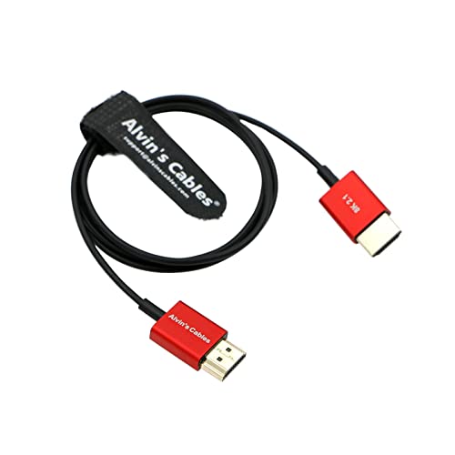 Alvin's Cables 8K HDMI 2.1 Kabel 48Gbps High-Speed ​​Ultradünnes HDMI Kabel für Atomos Ninja-V 4K-60P 6K-Record, Z-CAM, für Canon-C70, für Sony A7S3|A9|A74 1m|39.4inches von Alvin's Cables