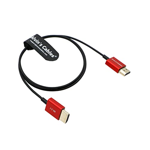 Alvin's Cables 8K HDMI 2.1 Kabel 48Gbps High-Speed ​​Ultradünnes HDMI Kabel für Atomos Ninja-V 4K-60P 6K-Record, Z-CAM, für Canon-C70, für Sony A7S3|A9|A74 70cm|27.6inch von Alvin's Cables