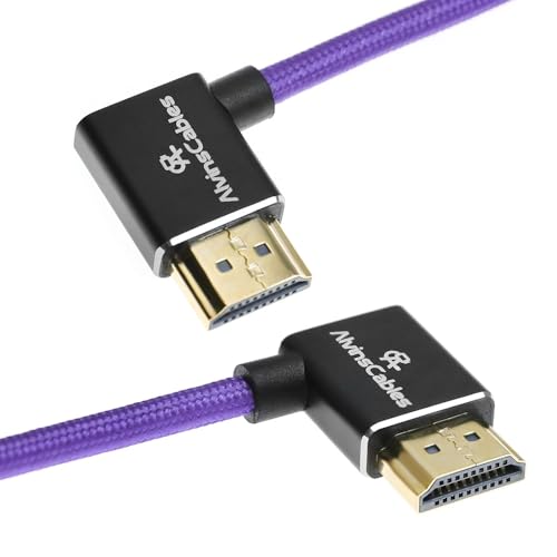 Alvin's Cables 8K HDMI 2.1 Kabel 8K 60Hz 4K 120Hz High-Speed ​​für Atomos Ninja Monitor, links nach rechts geflochtenes Spiralkabel für Sony FS5 FS7 FX9,Canon C300 C500,Nikon Z9 Kamera, Lila von Alvin's Cables