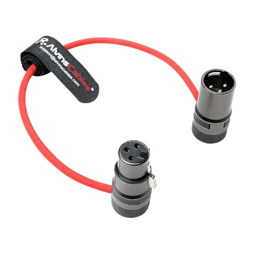 Alvin's Cables Aramid-verstärkter 3-poliger Stecker auf Buchse, flaches Profil, drehbare XLR-Kabel für Sony | Canon | Blackmagic Pro Cameras & Studio Audio (Rot) von Alvin's Cables