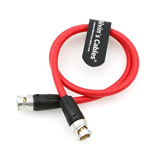 Alvin's Cables BNC-Koaxialkabel, HD-SDI, BNC-Stecker auf Stecker, Original-Kabel für 4K-Videokamera, 50 cm, Rot von Alvin's Cables