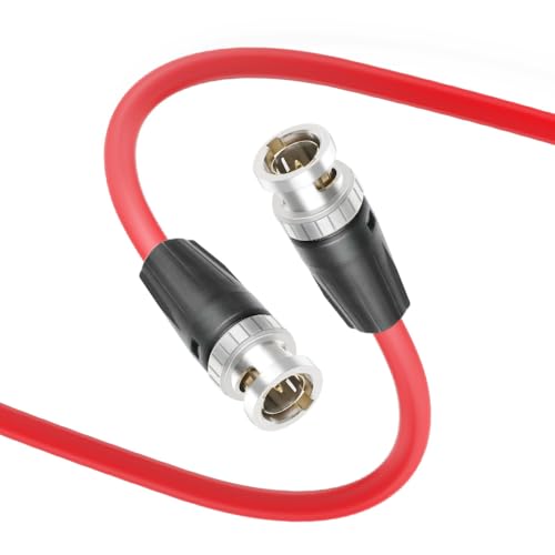 Alvin's Cables BNC-Koaxialkabel, HD-SDI, BNC-Stecker auf Stecker, Original-Kabel für 4K-Videokamera, 50 cm, Rot von Alvin's Cables