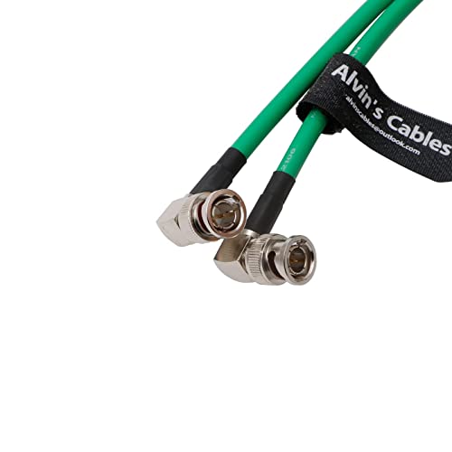 Alvin's Cables BNC-Koaxialkabel 12G HD-SDI BNC-Stecker auf Stecker L-förmig Original-Kabel für 4K-Videokamera 1m Grün von Alvin's Cables