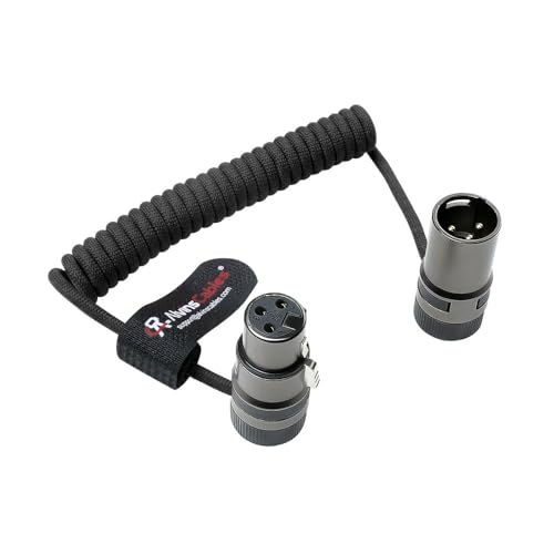Alvin's Cables Flaches, drehbares XLR-Kabel männlich auf weiblich, ultraflexibel, aramidverstärkt, für Sony | Canon | Blackmagic Pro Cameras & Studio Audio (Schwarz) von Alvin's Cables