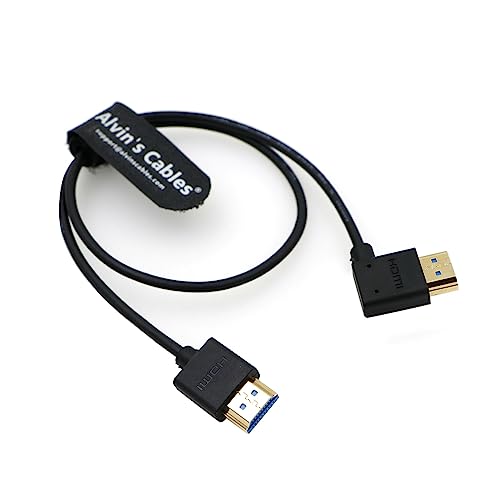 Alvin's Cables HDMI-Kabel, 8 K, 2.1, hohe Geschwindigkeit, für Atomos Ninja V Monitor rechts auf links, HDMI-Kabel für Z CAM E2, für Sony FS5 | FS7 | A7S3 Kameras 19,7 Zoll | 50 cm von Alvin's Cables