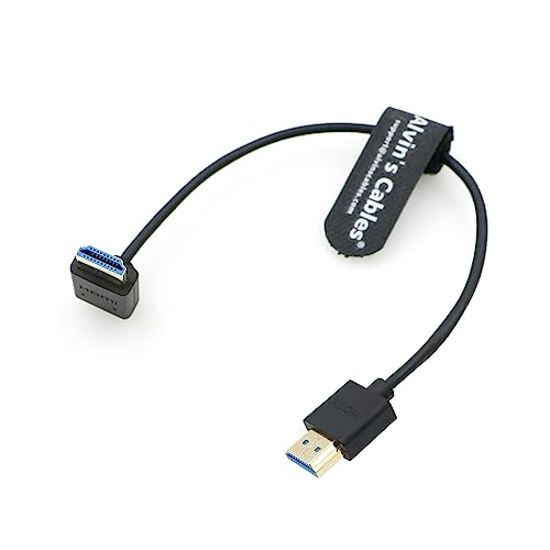 Alvin's Cables HDMI Kabel 8K 2.1 High Speed für Atomos Ninja V HDMI Monitor gerade nach unten Kabel für Z CAM E2, für Sony FS5 | FS7| A7S3 10 Zoll | 25 cm von Alvin's Cables