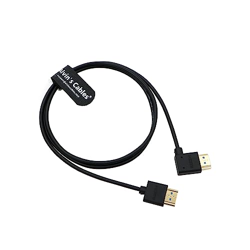 Alvin's Cables HDMI-Kabel 8K 2.1 High Speed für Atomos Ninja V Monitor Rechts auf Links Winkel HDMI Kabel für Z CAM E2, für Sony FS5 | FS7| A7S3 Kameras 39,4 Zoll | 1 m von Alvin's Cables