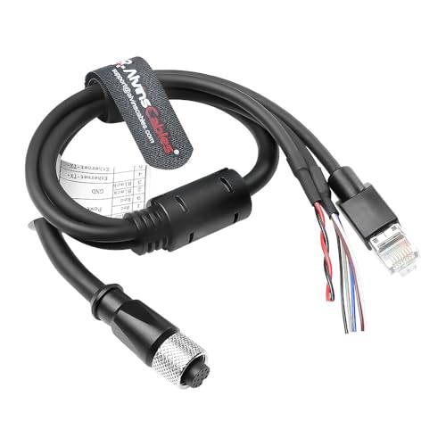 Alvin's Cables M12 12-poliges Power-Funktions-Ethernet-Kabel für DJI Livox HAP(TX) Mid-70 Mid-360 LiDAR Sensor, M12 Aviation 12-polige Buchse auf RJ45 1 auf 3 Breakout-Kabel, 20 m von Alvin's Cables