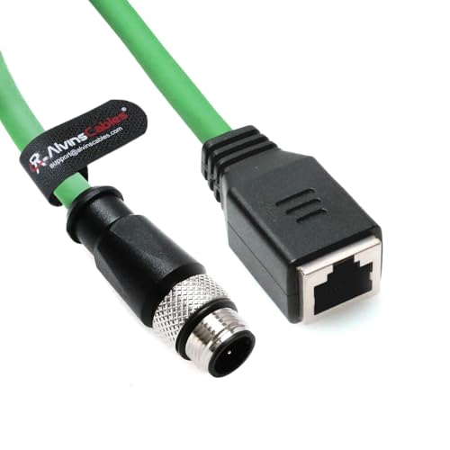 Alvin's Cables M12 D-Code 4-poliger Stecker auf RJ45 weibliches Ethernet-Kabel für industrielle Kamerasensor, CAT6A-Kabel mit hohem Stromverbrauch RJ45 für Automatisierungsanwendung 3,3ft/1m grün Alvin's Cables M12 D-Code 4-poliger Stecker auf RJ45 weibliches Ethernet-Kabel für industrielle Kamerasensor, CAT6A-Kabel mit hohem Stromverbrauch RJ45 für Automatisierungsanwendung 3,3ft/1m grün von Alvin's Cables