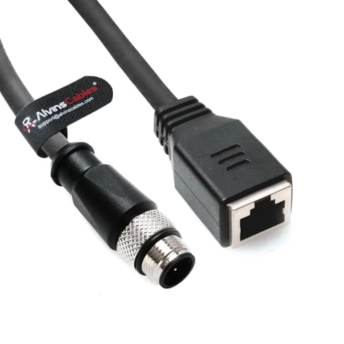 Alvin's Cables M12 D-Code 4-poliger Stecker auf RJ45 weibliches Ethernet-Kabel für industrielle Kamerasensor, CAT6A-Kabel mit hohem Stromverbrauch RJ45 für Automatisierungsanwendung 3,3ft/1m Alvin's Cables M12 D-Code 4-poliger Stecker auf RJ45 weibliches Ethernet-Kabel für industrielle Kamerasensor, CAT6A-Kabel mit hohem Stromverbrauch RJ45 für Automatisierungsanwendung 3,3ft/1m von Alvin's Cables