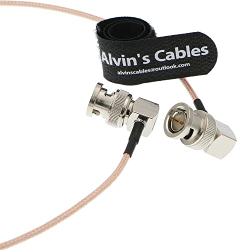 Alvin's Cables RG179 BNC Kabel Stecker auf Stecker 90 Grad Rechter Winkel, 75 Ohm 60cm Anti-Interferenz HD BNC auf BNC Kabel für BMCC Video Kamera SDI CCTV Blackmagic von Alvin's Cables