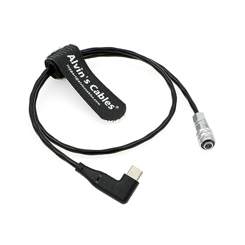 Alvin's Cables USB-C Typ-C PD rechtwinklig auf Weipu SF61B/S2 2-polige Buchse, Stromkabel für BMPCC 4K 6K Blackmagic Pocket Cinema Kamera 50 cm | 19,7 Zoll von Alvin's Cables