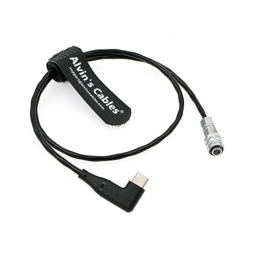 Alvin's Cables USB-C Typ C PD rechtwinklig auf Weipu SF61B/S2 2-polige Buchse, Netzkabel für BMPCC 4K 6K Blackmagic Pocket Cinema Kamera 50 cm | 19,7 Zoll von Alvin's Cables