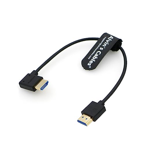 Alvin's Cables Ultra HD 8K HDMI 2.1 Kabel HDMI rechts auf rechtwinklig hohe Geschwindigkeit HDMI für Atomos Ninja V Monitor, Z CAM E2, für Sony FS5 | FS7| A7S3 Kameras 10 Zoll | 25 cm von Alvin's Cables