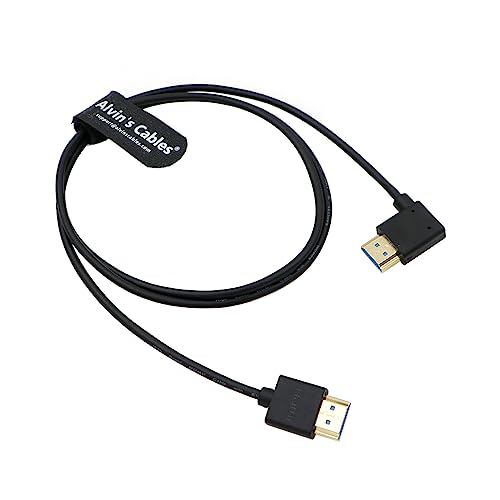 Alvin's Cables Ultra HD 8K HDMI 2.1 Kabel HDMI rechts auf rechtwinklig hohe Geschwindigkeit HDMI für Atomos Ninja V Monitor, Z CAM E2, für Sony FS5 | FS7| A7S3 Kameras 39,4 Zoll | 1 m von Alvin's Cables