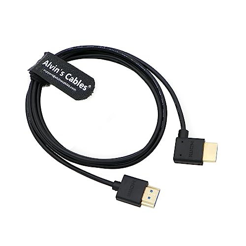 Alvin's Cables Ultra HD 8K HDMI 2.1 Kabel HDMI rechts auf rechtwinklig hohe Geschwindigkeit HDMI für Atomos Ninja V Monitor, Z CAM E2, für Sony FS5 | FS7 | A7S3 Kameras 4,9 ft | 1,5 m von Alvin's Cables