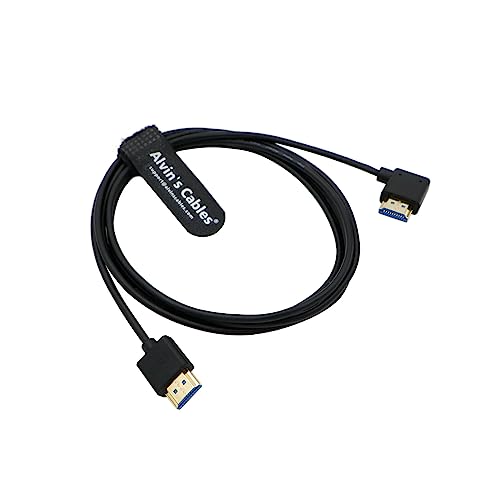Alvin's Cables Ultra HD 8K HDMI 2.1 Kabel HDMI rechts auf rechtwinklig hohe Geschwindigkeit HDMI für Atomos Ninja V Monitor, Z CAM E2, für Sony FS5 | FS7| A7S3 Kameras 6,6 ft | 2 m von Alvin's Cables