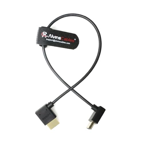 Alvin's Cables Z CAM E2 L Form 2.0 HDMI Kabel für Atomos Shinobi Ninja V Monitor Portkeys BM5 Monitor 90 Grad bis zum Rechtwinklig nach unten 30CM von Alvin's Cables