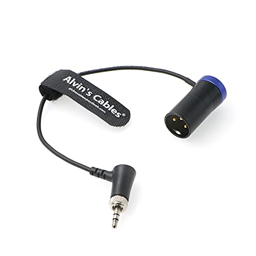 Low-Profile-Audiokabel für Sennheiser-EK-2000 XLR 3-poliger Stecker auf Verriegelung, 3,5 mm-TRS rechtwinkliges symmetrisches Kabel für Sound Devices 633 688 Zaxcom Zoom Alvin's Cables blau von Alvin's Cables