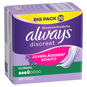 always Inkontinenzeinlagen discreet Normal für Slip, 30 St. von Always